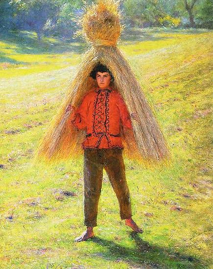 Aleksander Gierymski A boy carrying a sheaf china oil painting image